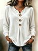 Blouse Boutonnée à Col en V en Velours pour Femme Haut Décontracté à Manches Longues Hauts Élégants en Satin