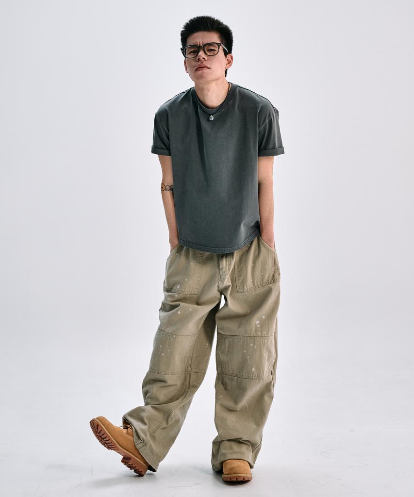 TAKEASY [Special Feature] (Cotton 270G) Pigment Crop T-Shirt - 3 Colors