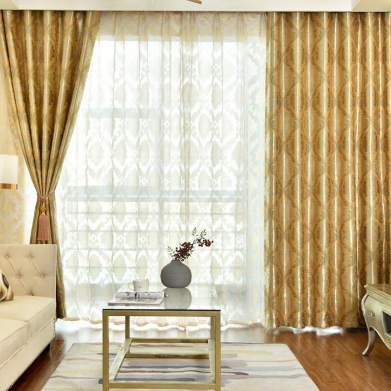 Luxus Blackout Thermisch Geprägter Jacquard Vorhang Fenster Vorhänge für Wohnzimmer & Schlafzimmer Lärmreduzierung & Sichtschutz Vorhänge Heimdekoration