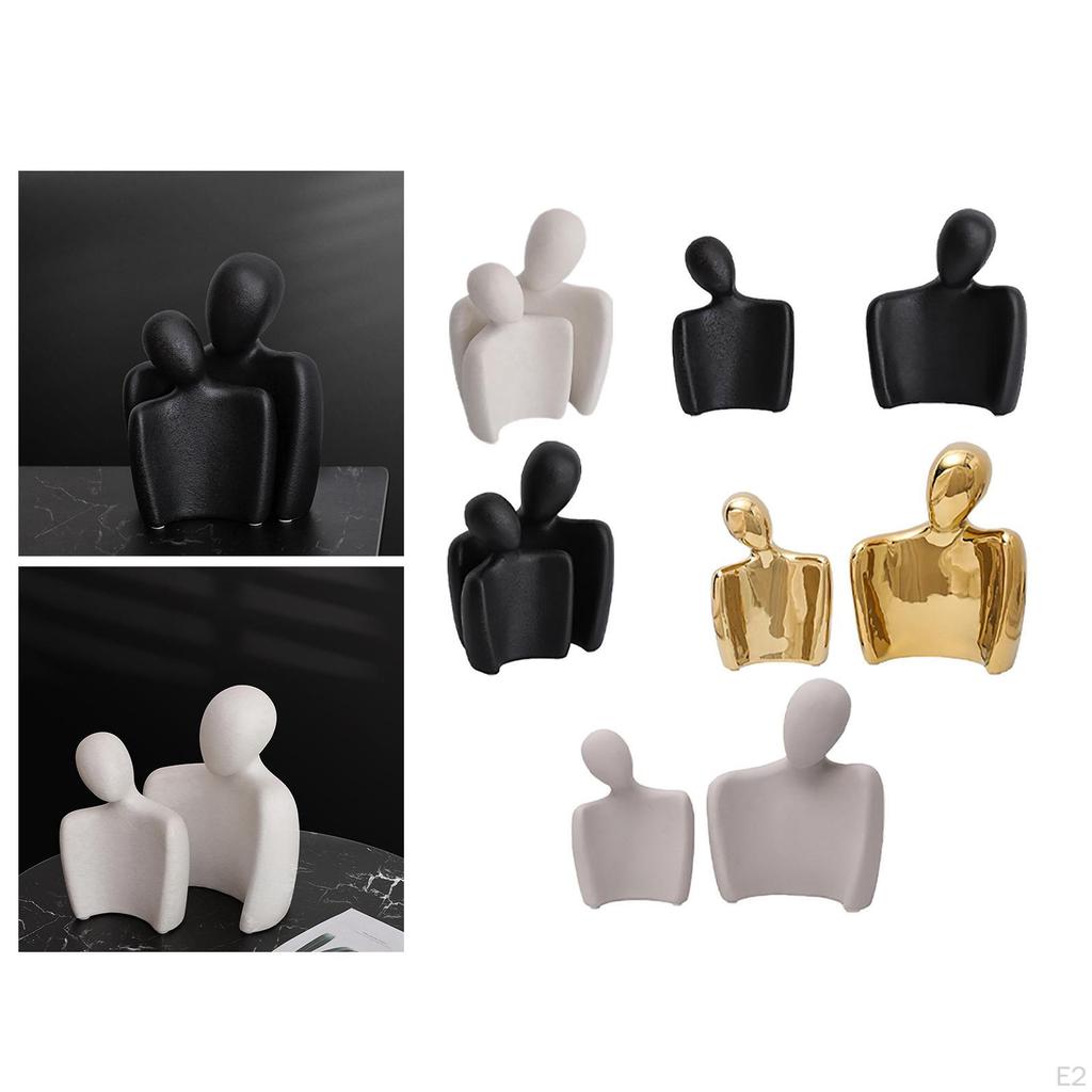 Abstract Character Ornament, Couples Sculptures Affectionate Embrace Statue for TV Stand