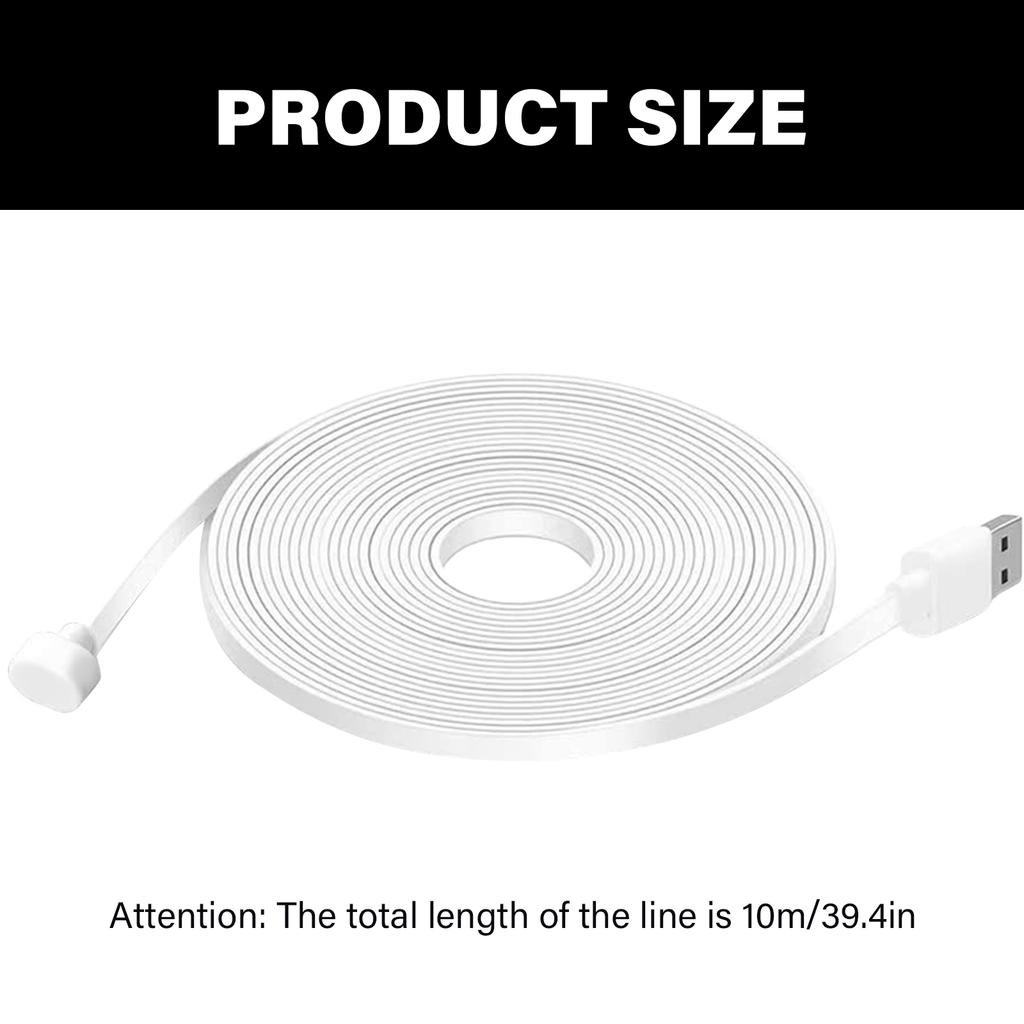 32.8ft/10m Weatherproof Outdoor Cable Replacement Right Angled USB Power Cable Charging Connectors for Camera