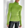 Women's Lengthened Turtleneck Sweater Autumn and Winter Knitted Bottoming Shirt Slim High Neck Pullover Sweater