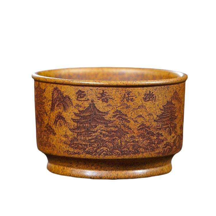 

150ml Yixing Purple Clay Landscape Teacup Ancient Tea Bowl Tea Pair Tea-tasting Personal Cup Chazhan Master Cups Tea Services