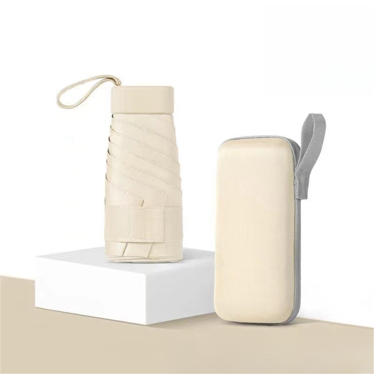 

Зонт Легкий с Чехлом для Карт Портативный Солнцезащитный УФ-защита Солнечный и Дождливый Капсульный Зонт Плоский Шестисложенный Зонт