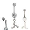 ASTM F136 Titanium PIERC Pendant Curved Navel Barbell Shiny CZ Sexy Belly Dance Earrings Bellybutton Helix Body Piercing Jewelry