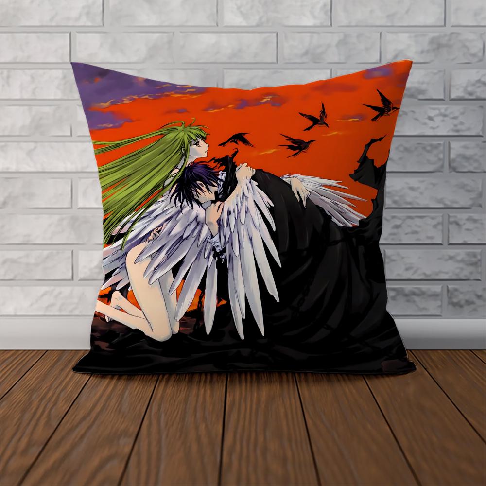 Anime CCode Geass Pillow Case For Car Sofa Decorative Home Doublesided Print Plush Square Throw Pillow Cushion Cover