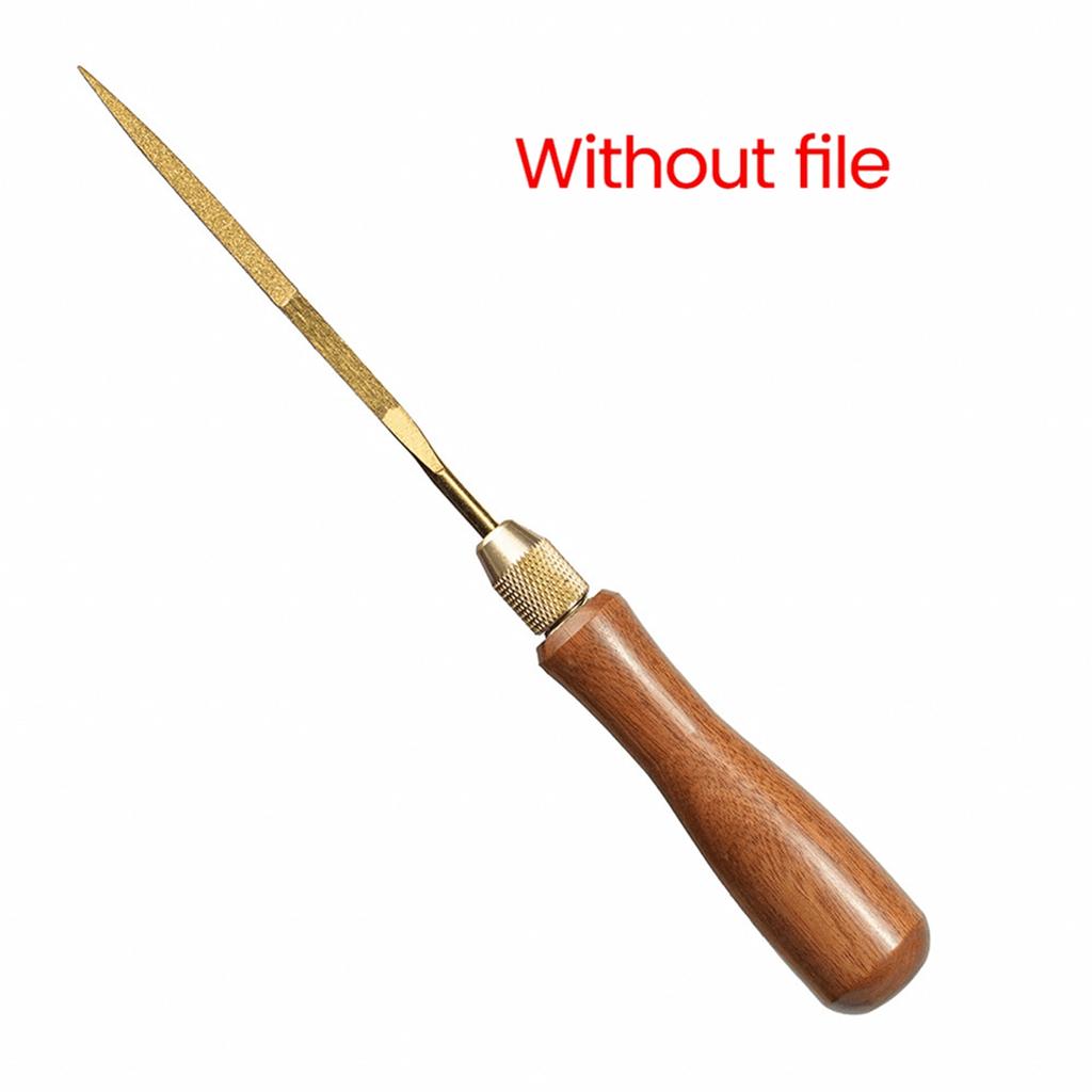 Dřevěná rukojeť pilníku Dřevěné rukojeti s mosazným kleštinovým sklíčidlem pro malé pilníky Příslušenství DIY