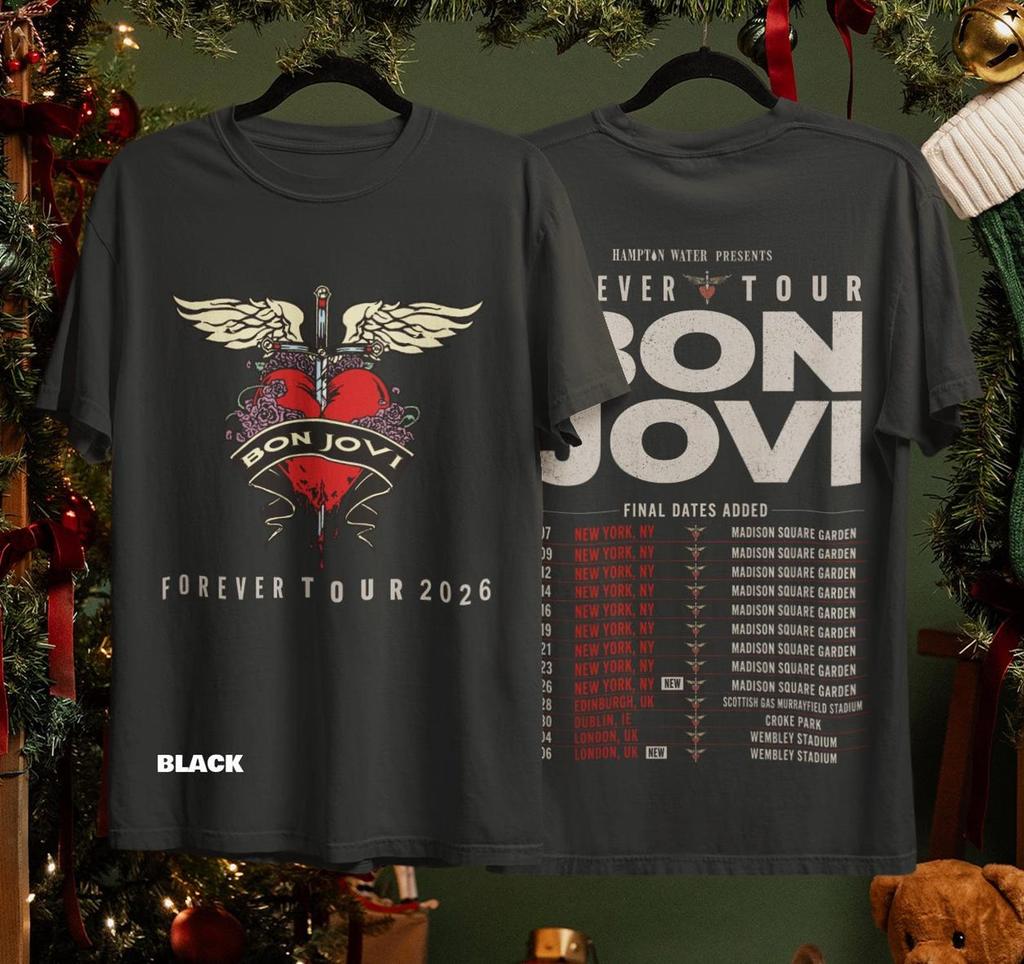 Unisex Bon Jovi 2026 Tour Shirt, Forever Tour Concert Tee, Classic Rock Band T-S