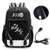 Anime JOJO Jonathan Joestar Golden Experience Backpack School Bookbag with USB Port Laptop Compartment for Boys Girls Travel Bag