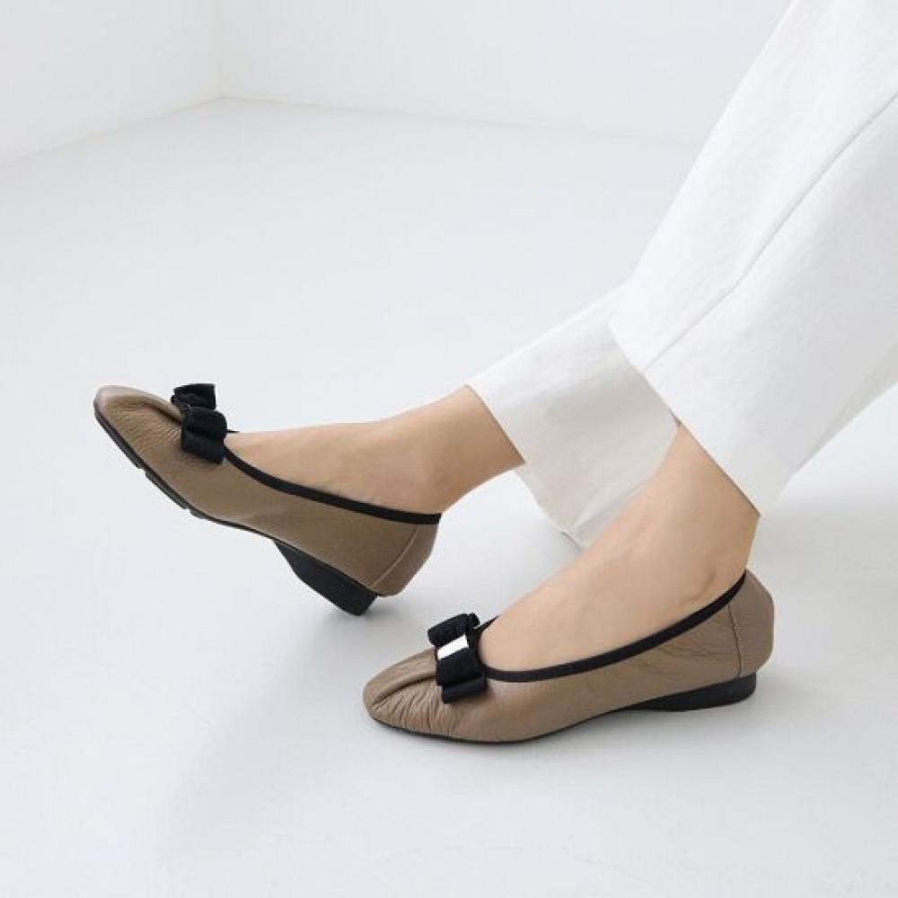 Jisyu Women Dihon Shirring Ribbon Flat Shoes