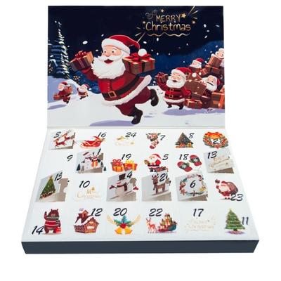 24 Grids Christmas Advent Calendar DIY Fillable Empty Gift Box Christmas Countdown Calendar Surprise Gift Advent Calendar