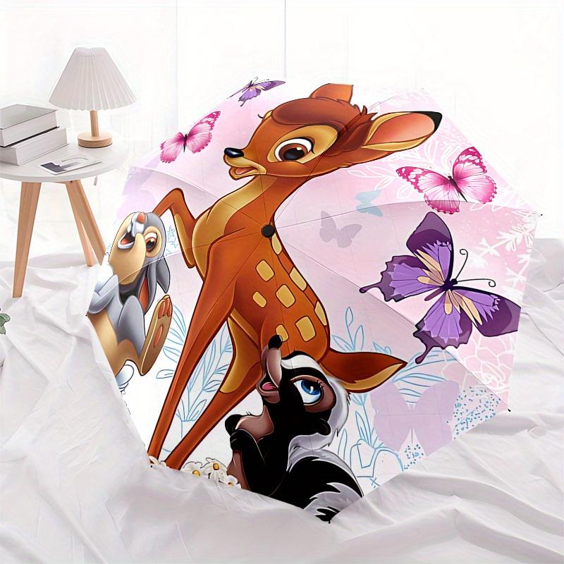 Bambi, Thumper Automatic Opening and Closing Umbrella - 8 Ribs Portable Folding Umbrella with Plastic Handle, Suitable for Leisure and Hallo