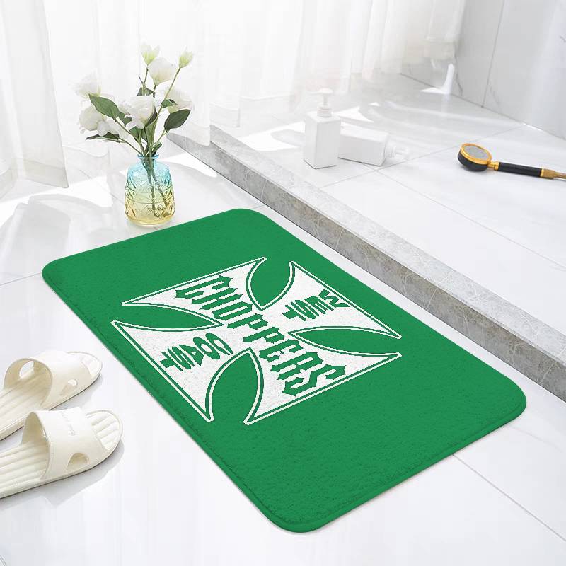 Personalized West Coast Iron Cross Choppers Carpet Bathroom Anti-slip Mat Door Mat Entrance Door Mat Scratch-resistant Door Mat
