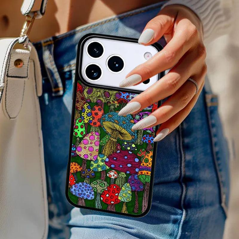 Hippie Mushroom Frog shrooms Phone Case For iPhone 17 Air 14 15 13 12 Max Cover For Apple 14 15 16 16e 11 Pro Max Plus