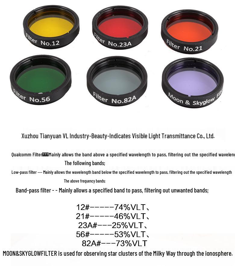Astronomisches Teleskop 6-Farben-Nebel-Filterset (Beschichtetes optisches Glas, Gen 1)