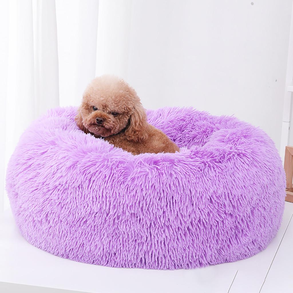 Round Deep Pet Bed Plush Soft Comfortable Nest for Dogs and Cats Washable Removable Cover Suitable for Small Medium Large Pets