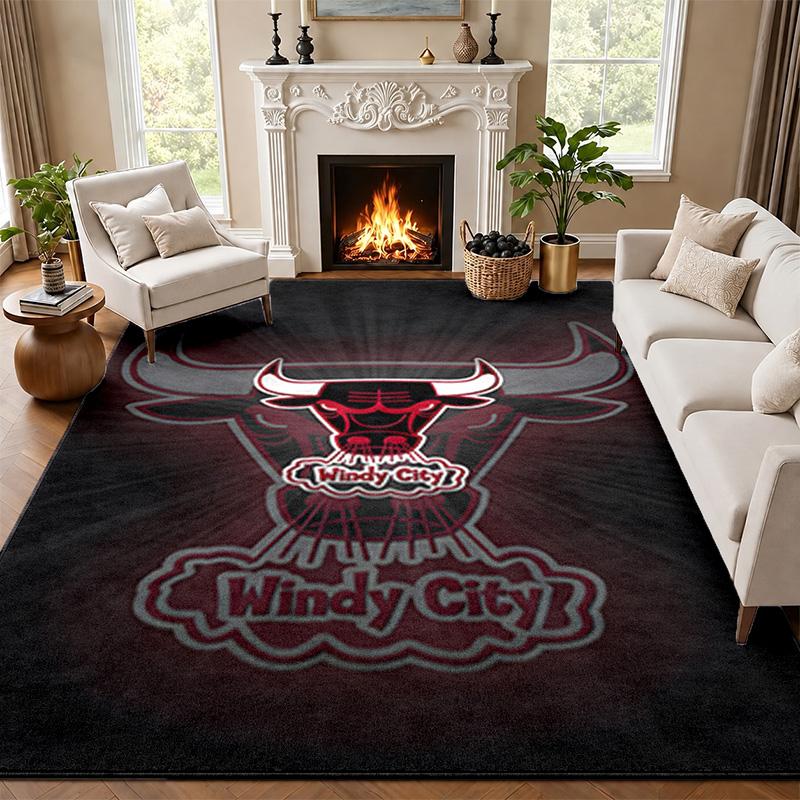 Chicago Bulls Carpet Door Mat for Living Room or Bedroom Protective Mat Under Chair Office Decoration Christmas Gift Birthday Present