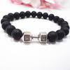 S460 Hot-selling Jewelry, Volcanic Stone Bracelet, Lava Bracelet, Metal Dumbbell Accessories, Yiwu Small Commodities