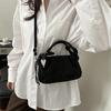 Vintage Solid Color Suede Shoulder Bags for Women Versatile Ladies Crossbody Bag Lightweight Portable Female Handbags Small Tote