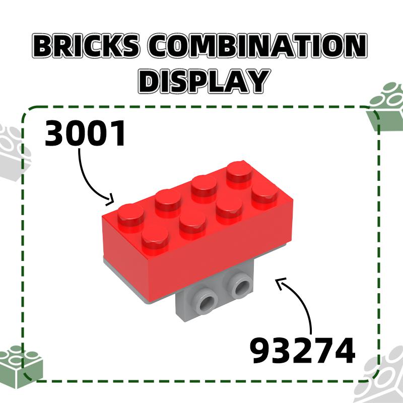 78Pcs/lot 93274 Bracket 1 x 2 - 4 Block Moc Hue Attachments Works With featuring Brick DIY Children's Plaything Assembly Components