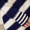 Carbony Women's 100% Wool Striped Round Neck Sweater