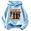 KATSEYE Beautiful Chaos Vintage Poster Kids Hoodie, Retro Group Photo Graphic Pullover Sweatshirt Unisex Boys Girls Kpop Fan Streetwear Tops