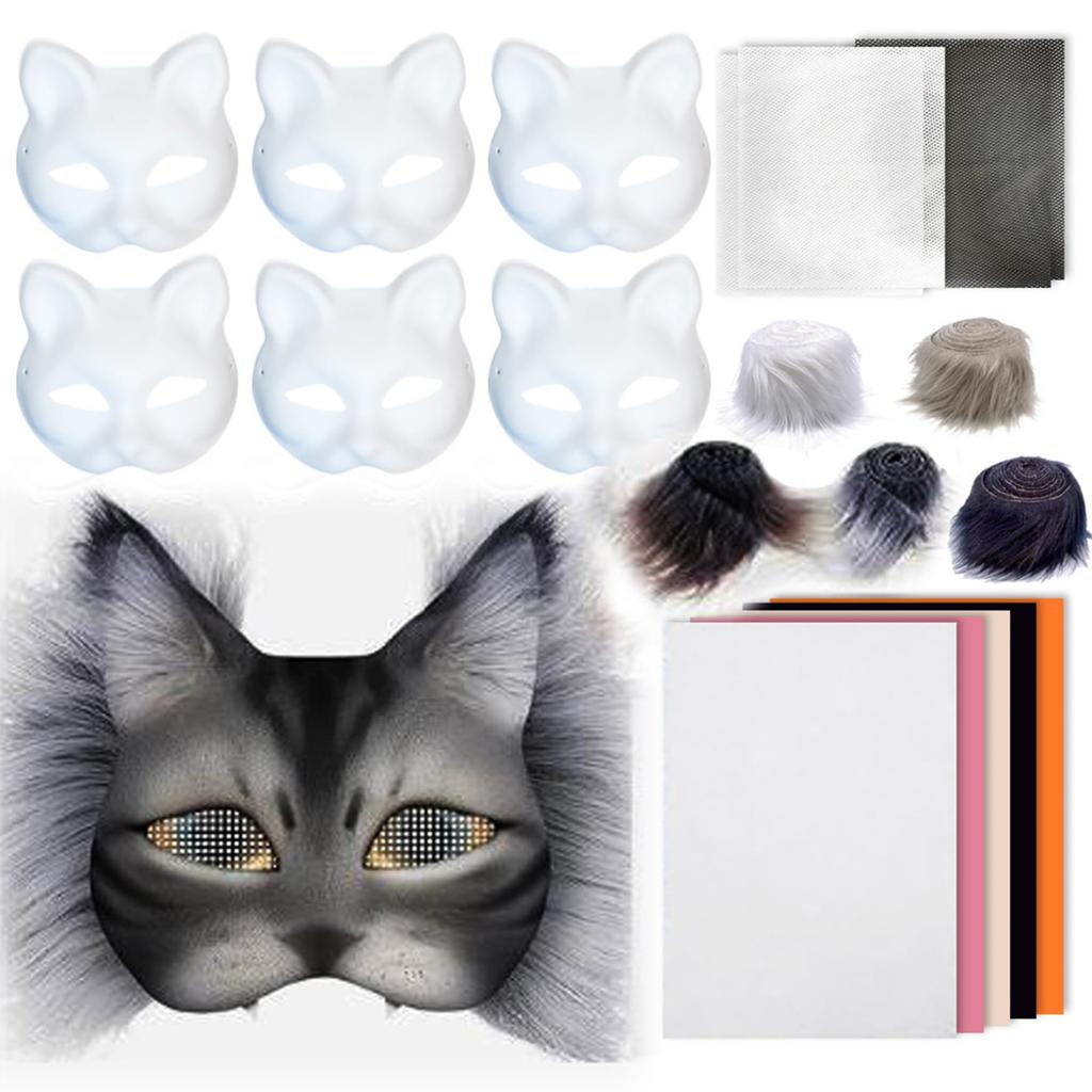 Handmade graffiti DIY cat mask fox mask painting set black cat