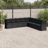 VidaXL Garden Lounge Set 9 Pcs with Cushions Black Wicker 3249614