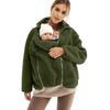Ensemble familial assorti surdimensionné à la mode pour femmes: Manteau Kangourou Mère-Enfant Une Pièce Couleur Unie en Peau de Mouton