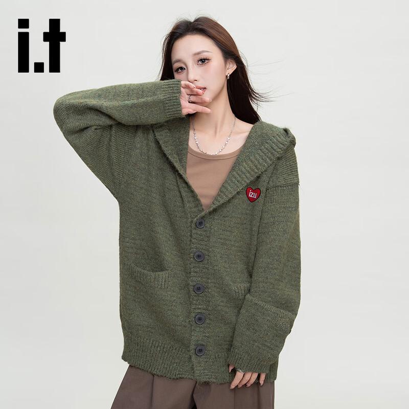 Izzue Women's Hooded Button Cardigan Sweater