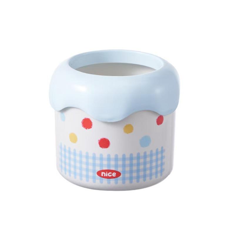 Desktop Trash Can with Lid - Cute and Compact Office Mini Waste Basket