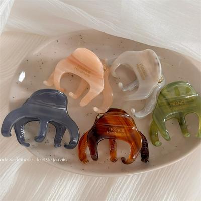 Korean Simple Small Size Octopus Grip Acetate Shark Clip Half-Scratch High-Grade Ponytail Hair Claw Hair Accessories
