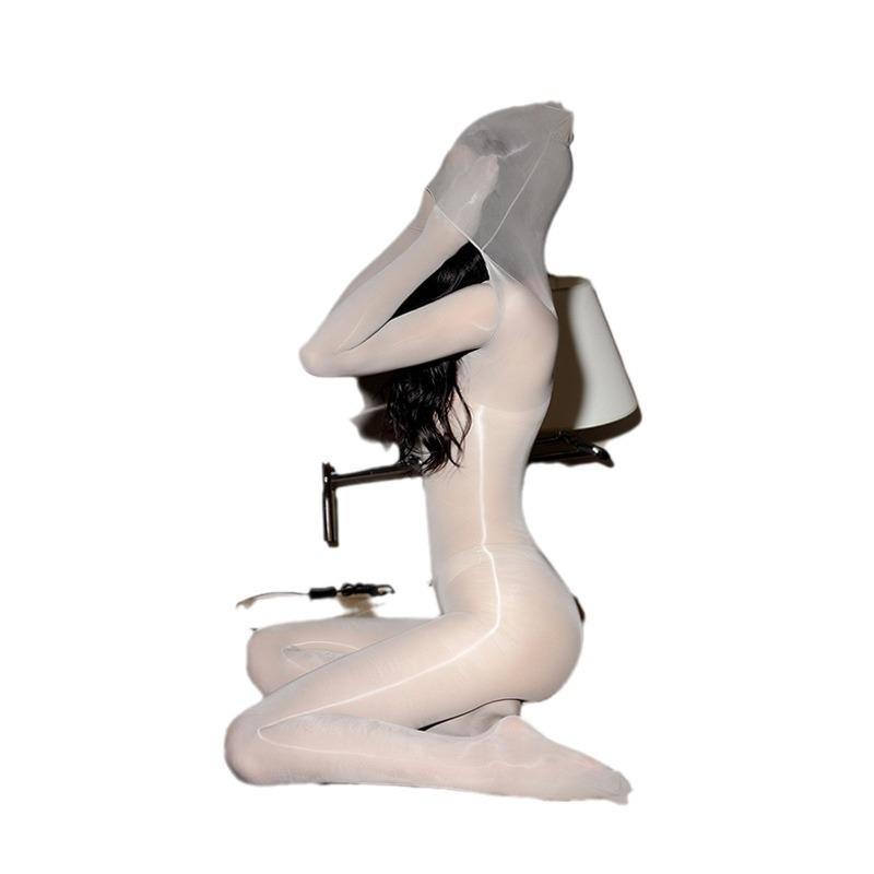 2023 Ultra-Thin Shiny Seamless Full Body Stockings with 912 Needle Underarm and Head Cover