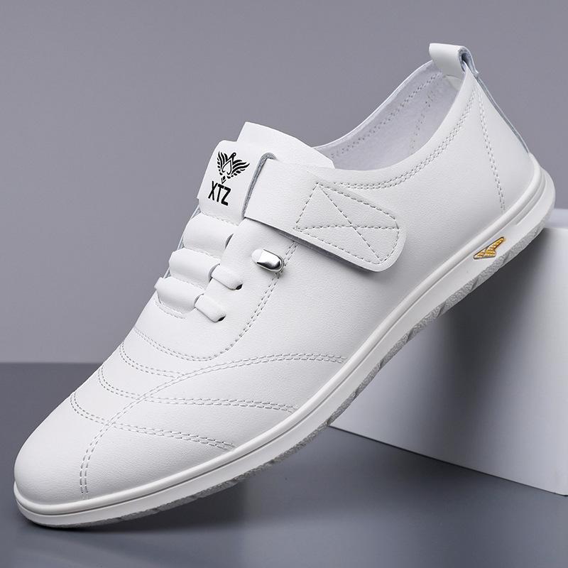 2026 Spring Autumn New Designer Shoes for Men Fashion Business Leather Casual Shoes Male Solid Color Lace Free Driving Shoe Man