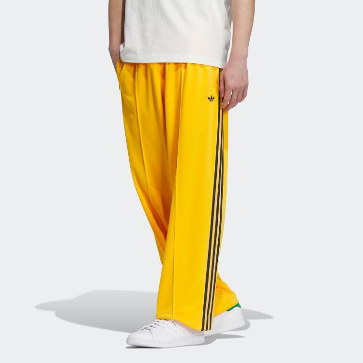 Adidas Originals BECKENBAUER Knitted Sweatpants Unisex Yellow Moderate Straight Fit Pants IK9155