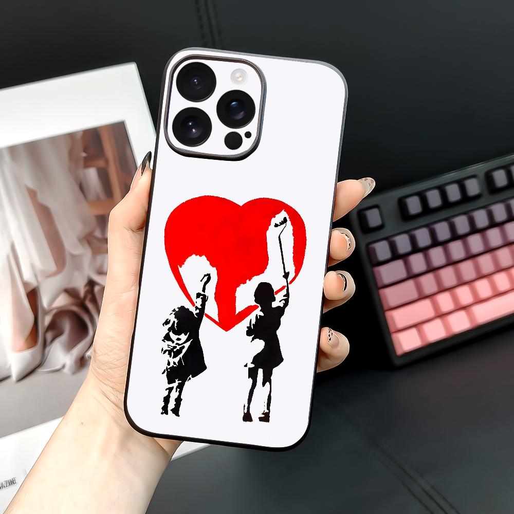 Graffiti-Künstler B-Banksy Handyhülle Für iPhone 16 15 14 13 12 11 PRO MAX PLUS Mini TPU Weich Hautfreundliche Hülle