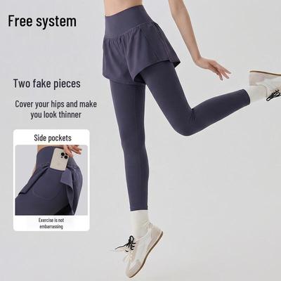 Damen Faux-Zweiteiler High-Waist Yoga & Pilates Leggings