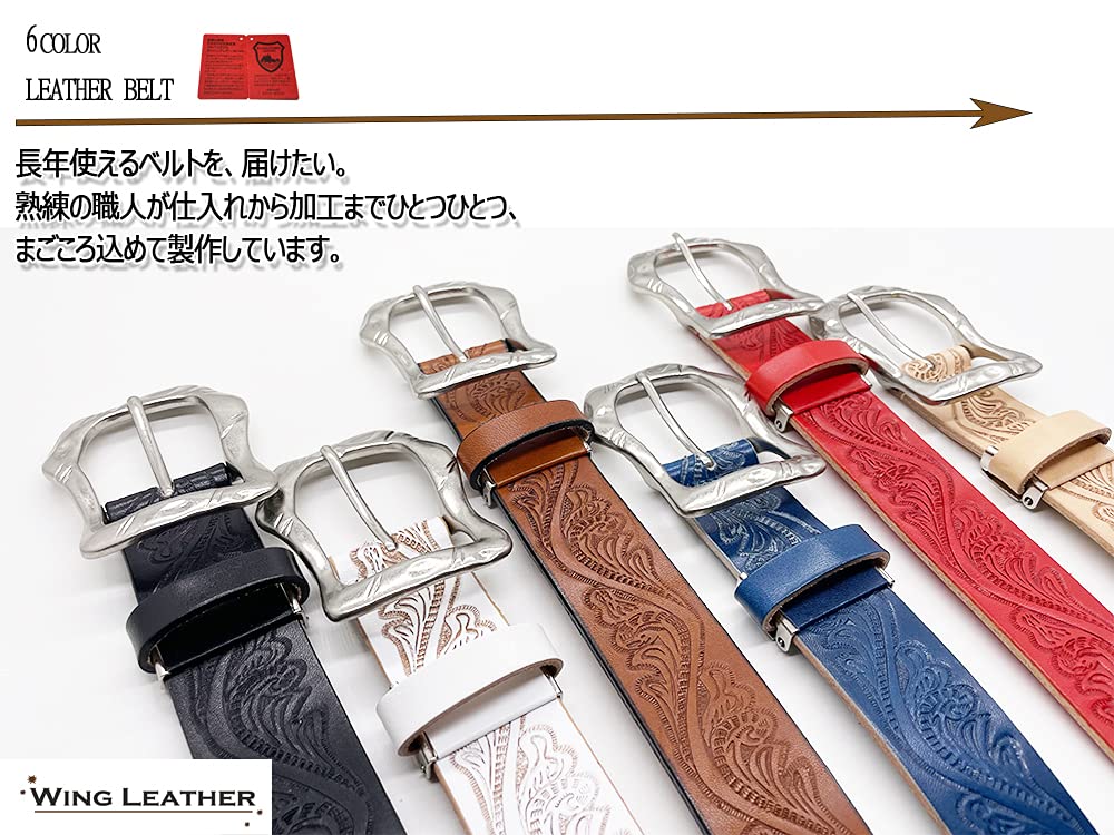 WING LEATHER Tochigi Leather 6 Genuine Horseshoe Made in Size Dark Brown Belt, Colors, Horseshoe-Shaped Buckle, Leather, Japan, Casual, 35mm, L,