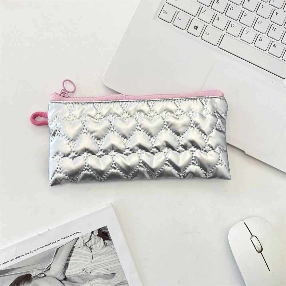 Multifunctional PU Leather Pen Bag Large Capacity Bowknot Printing Pen Pouch Student Pencil Case Stationery Storage Organizer
