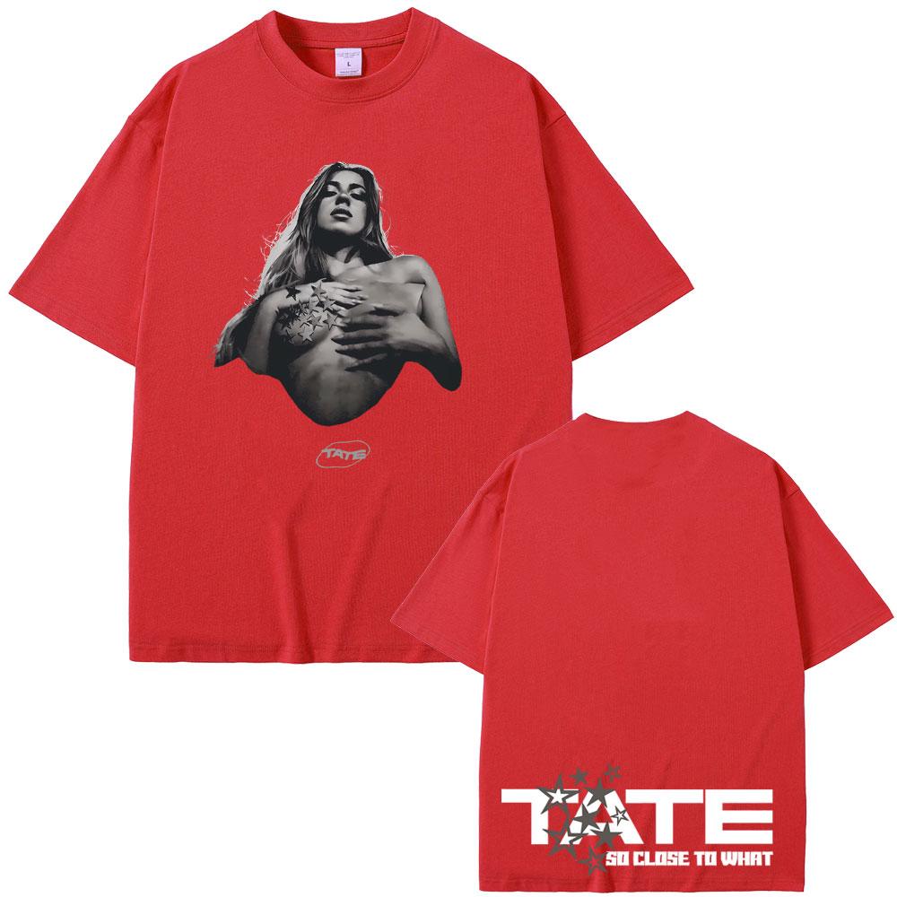 Tate McRae So Close To What Miss Possessive 2025 T-shirts Men Women Fashion Vintage Oversized Short Sleeve 100% Cotton T Shirts
