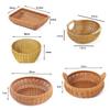 Vintage Boho Style Rattan Storage Tray Woven Texture PP Wicker Basket Snack Plate Coffee Shop