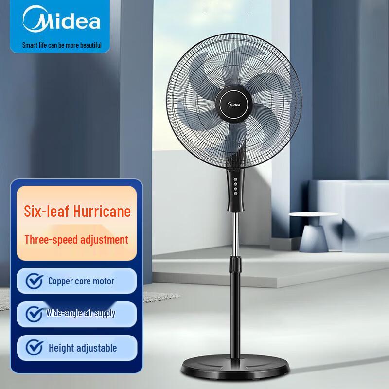 Midea FS45-22N Commercial/Home Floor Fan CN plug (adapter included)