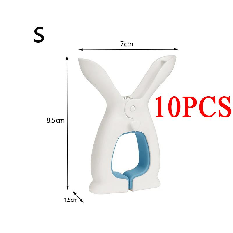 10pcs Large Clothes Clip Multi-function Non-slip No-trace Windproof Clothespins Lovely Rabbit Ear Quilt Drying Fixed Holder