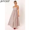 BITCED Spring/Summer Striped Strappy Backless Full-Skirted Fresh-Style Dress