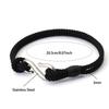 S Shape Fish Hook Double Layer Bracelet Men Women Handmade Milanese Rope Stainless Steel Hand Rope Beach Jewelry Accessories