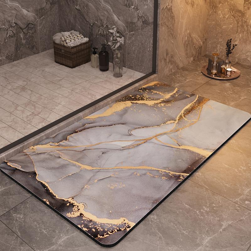 Luxury Diatomaceous Earth Bath Floor Mat Anti Slip Bathroom Carpet Super Absorbent Quick Dry Toilet Shower Rugs Doormat Washable