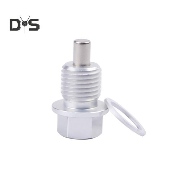 

Магнитная пробка для слива масла Высокопрочный алюминиевый сплав M14x1,5 Резьбовой магнит поддона Сливная гайка Болт Замена прокладки серебряный