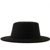 White autumn and winter new wool top hat solid color flat top gentleman's hat versatile jazz hat casual woolen hat felt hat