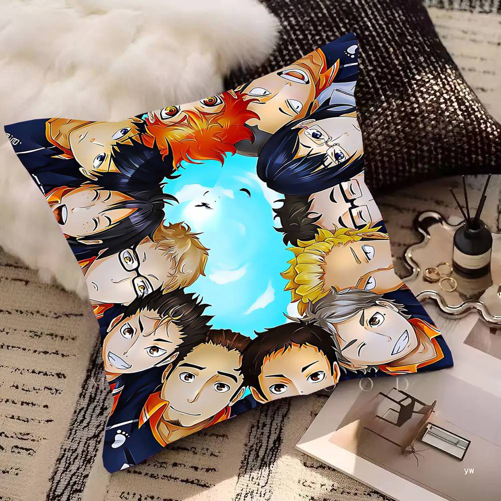 Volleyball Japanese Anime Manga Haikyuu Pillow Case Square Pillow Bedroom Sofa Leisure Comfort Cushion Car Home Decoration