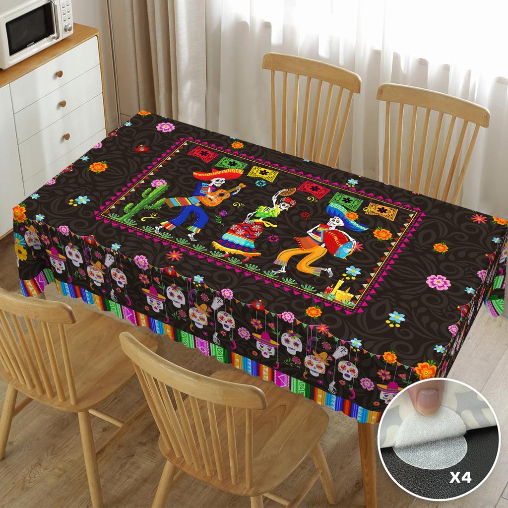 1 Piece, Mexican Day of the Dead Marigold Sugar Skull Tablecloth, Day of the Dead Decoration, Halloween Decorationzyc
